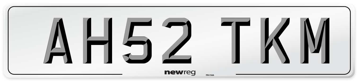 AH52 TKM Number Plate from New Reg